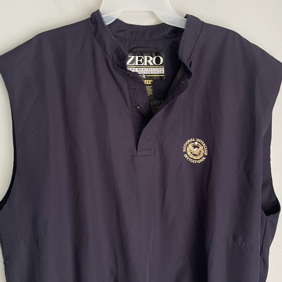 Zero Restriction Gore Tex Golf Vest Mens L Blue Windbreaker Interclub Invitation - Picture 9 of 14
